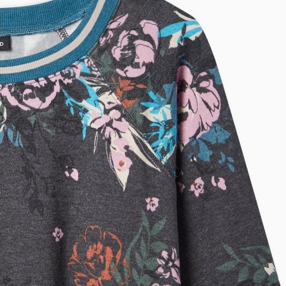 Torrid Teal and Pink Floral Sweatshirt